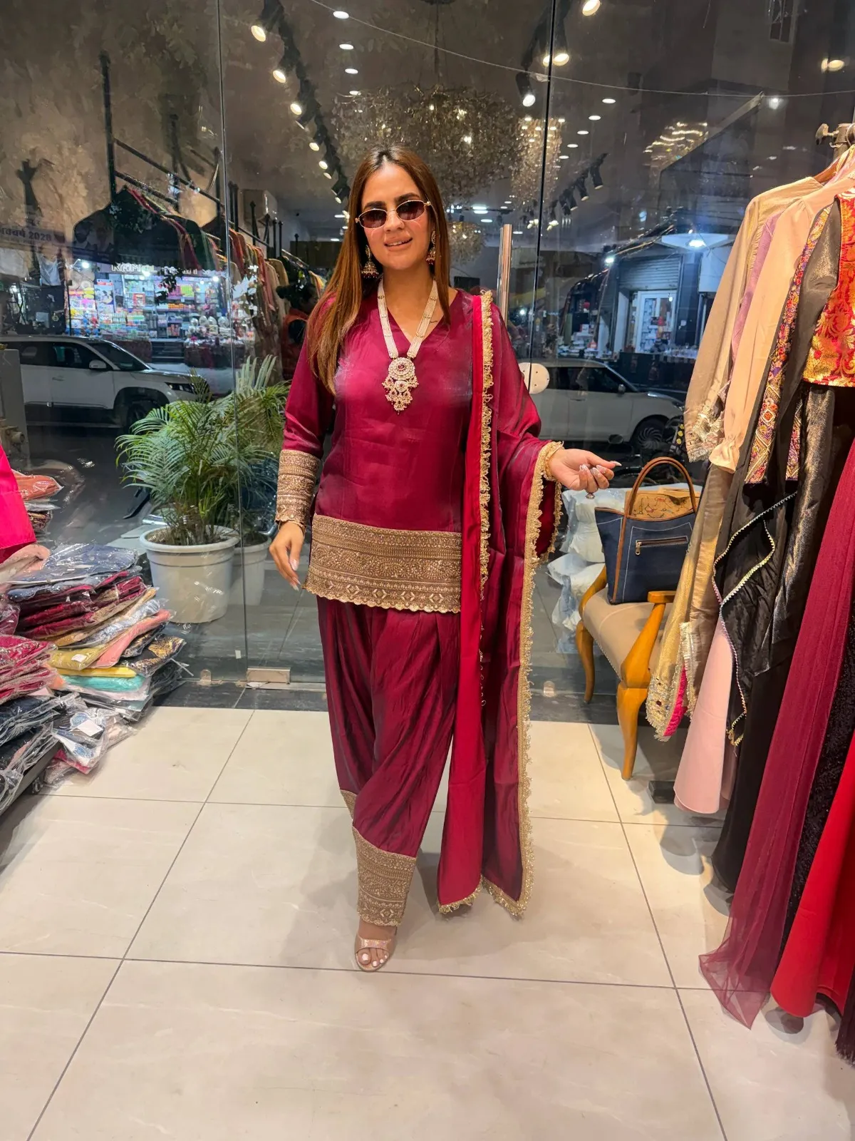 Red Farshi Salwar Suit