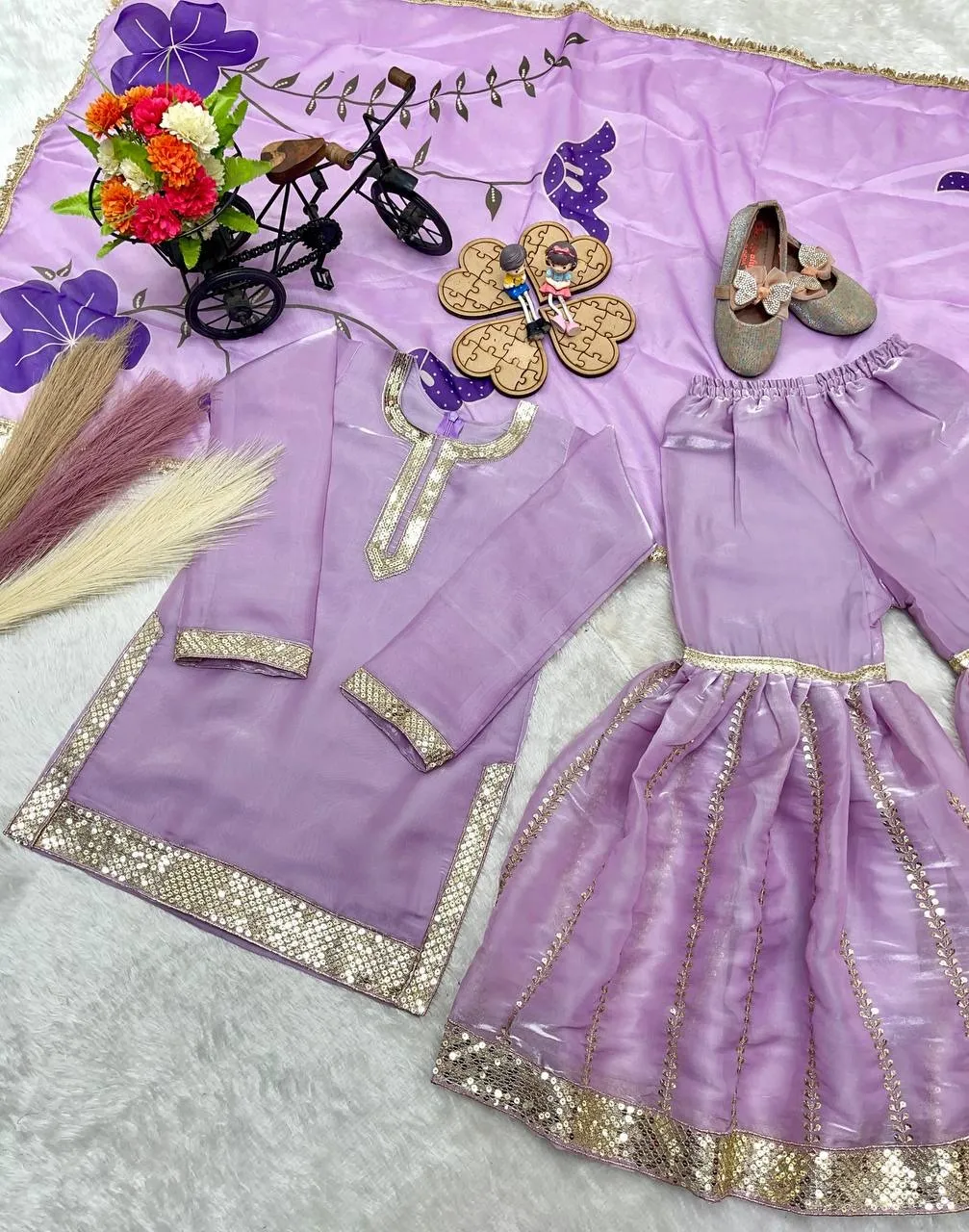 Small Girls Kids Sharara Suit for Eid