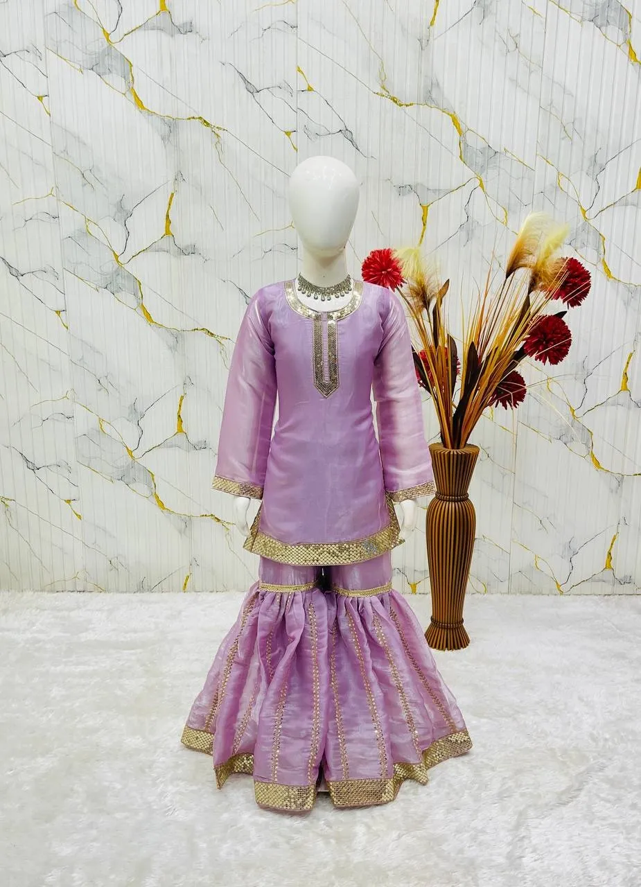 Small Girls Kids Sharara Suit for Eid