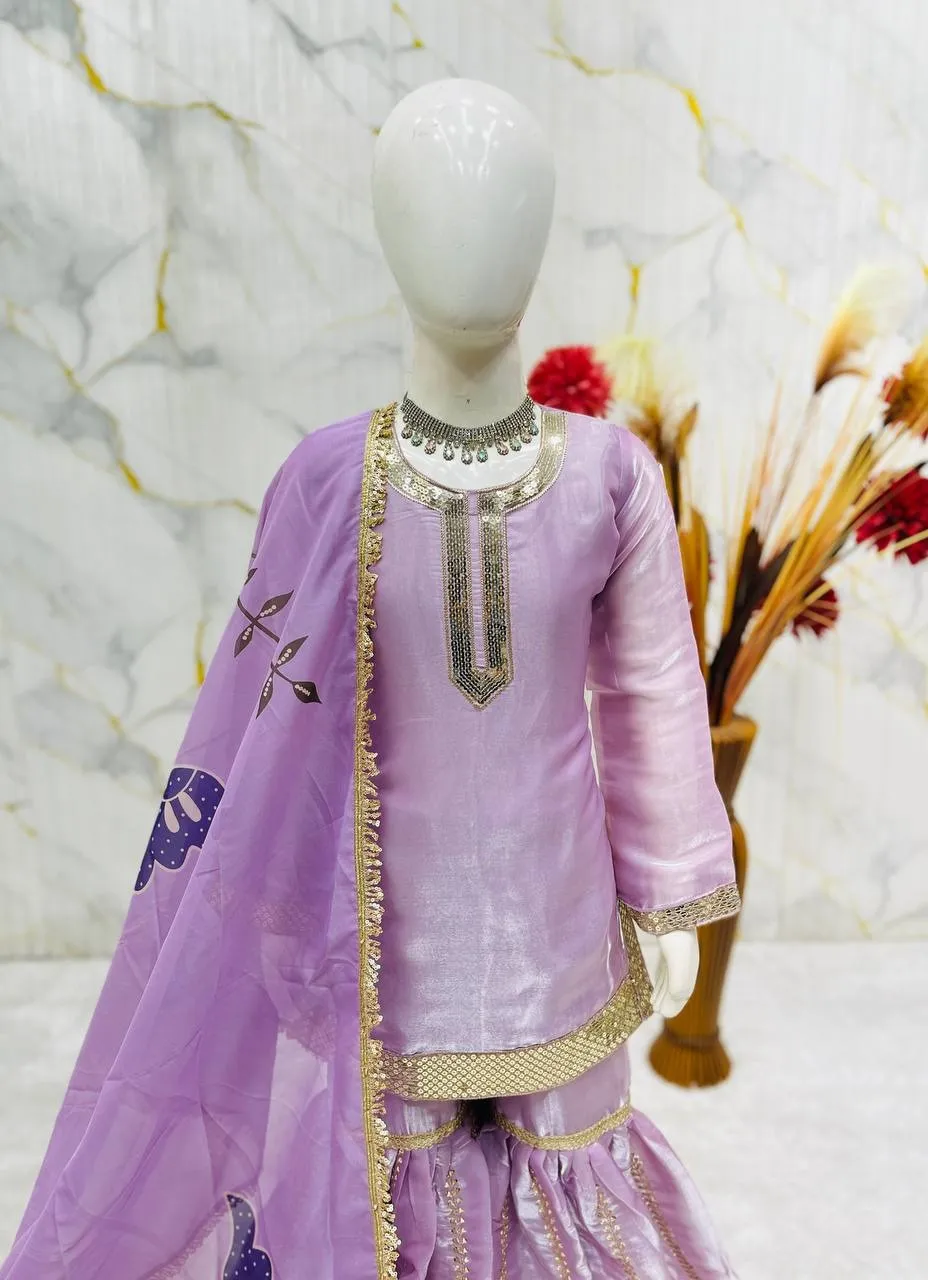 Small Girls Kids Sharara Suit for Eid