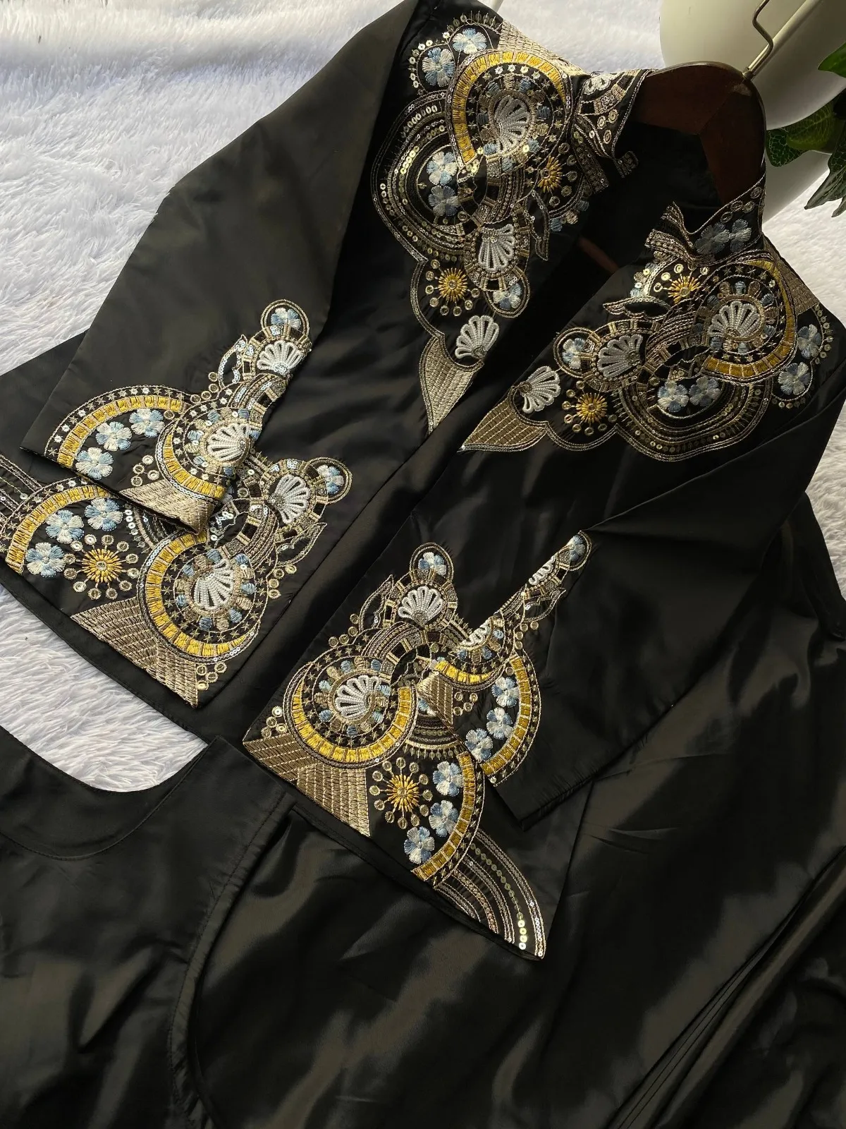 Wedding Special Black Lehenga Saree with Jacket