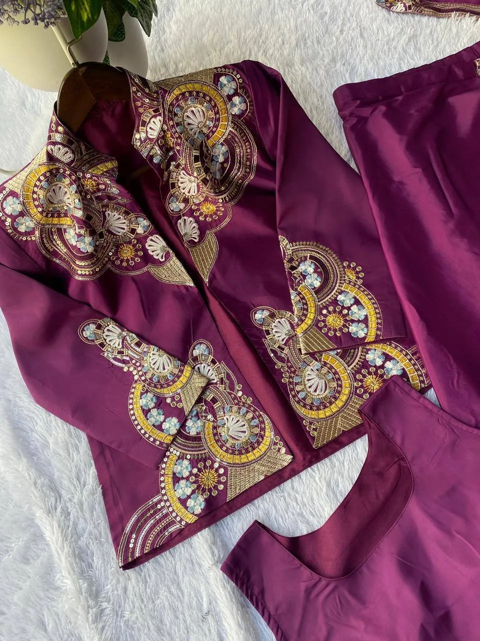 Wedding Special Purple Lehenga Saree with Jacket