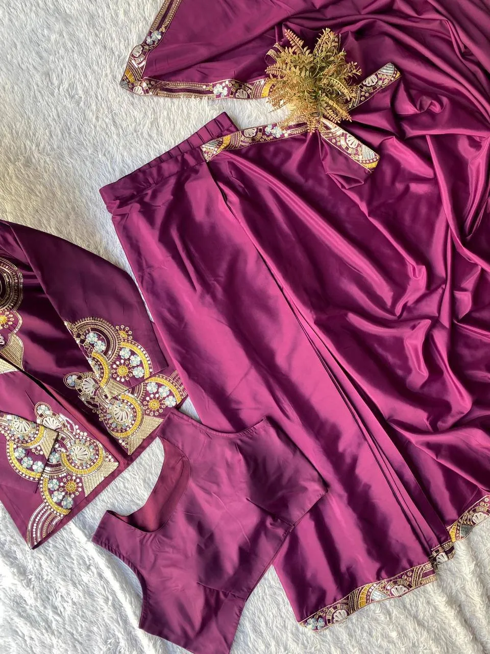 Wedding Special Purple Lehenga Saree with Jacket