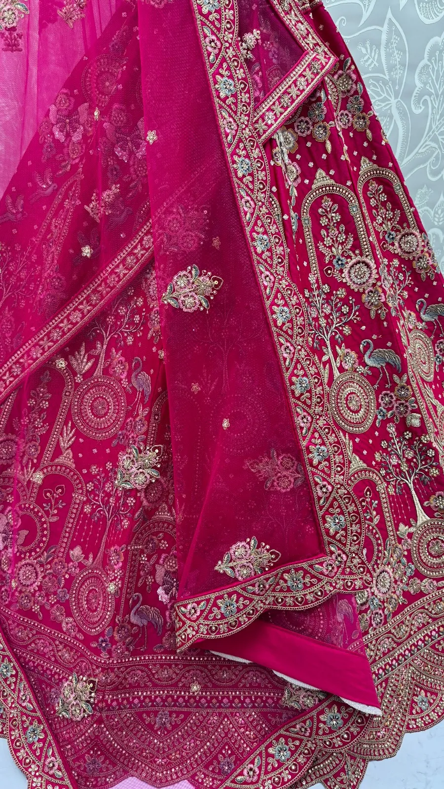 White Bridal Silk Lehenga Choli with Double Dupatta Under 20000