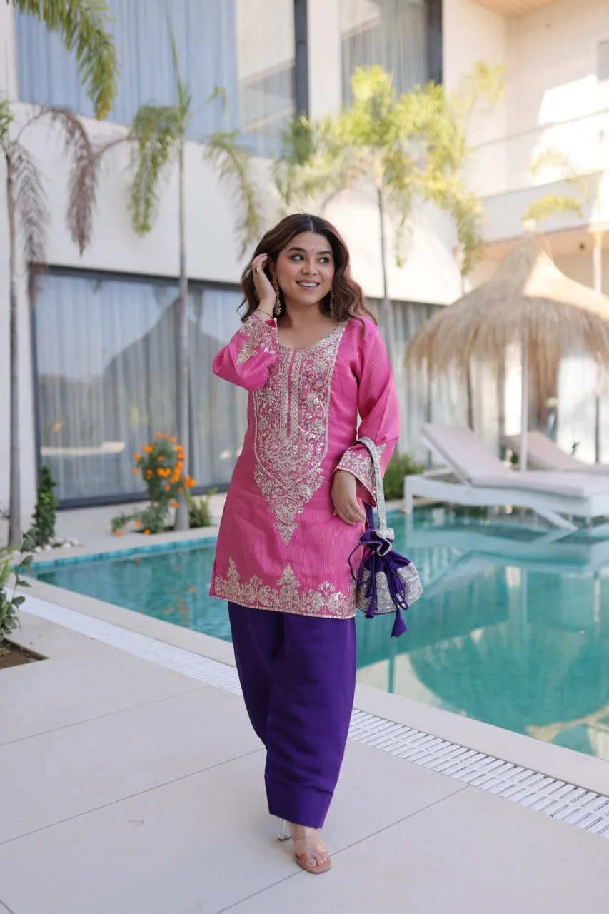 Bollywood Inspired Purple Co ord Set with Batwa