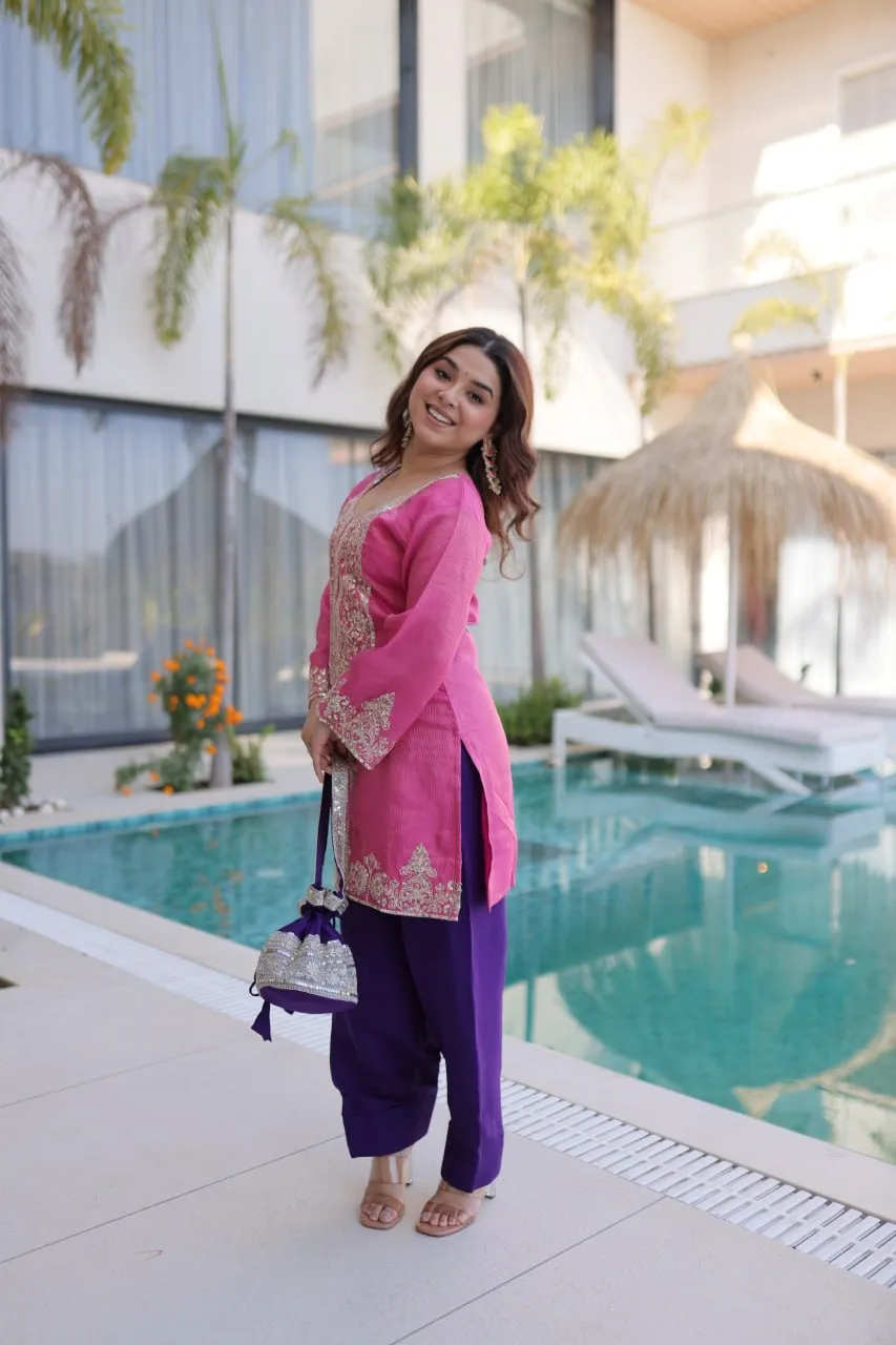 Bollywood Inspired Purple Co ord Set with Batwa