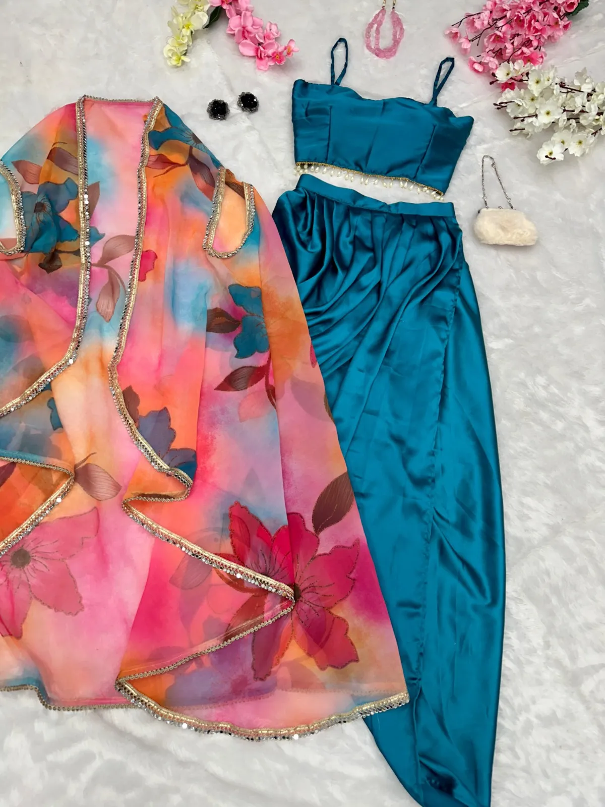 Celebrity Inspired Indowestern Dhoti with Shrug
