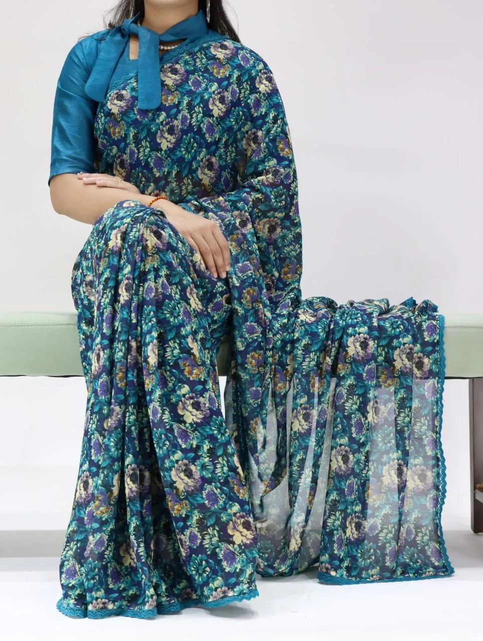 Flower Print Beautiful saree