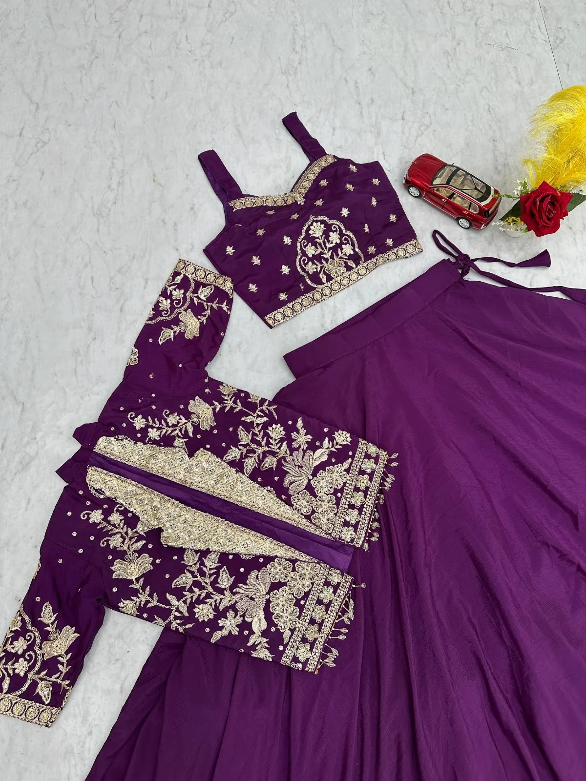Purple Color Designer Lehenga Choli with Jacket Under 2500