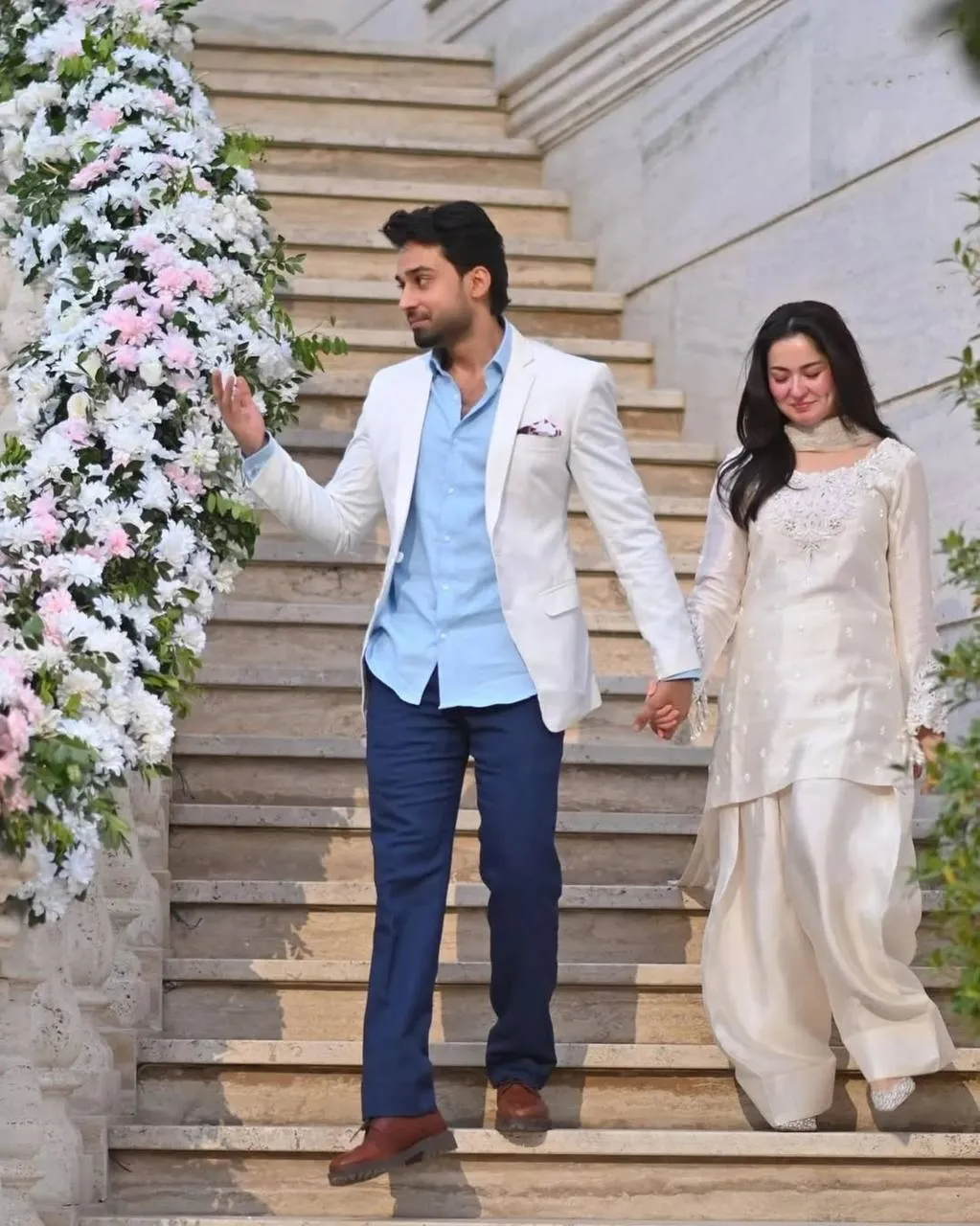 Hania Amir White Farsi Suit