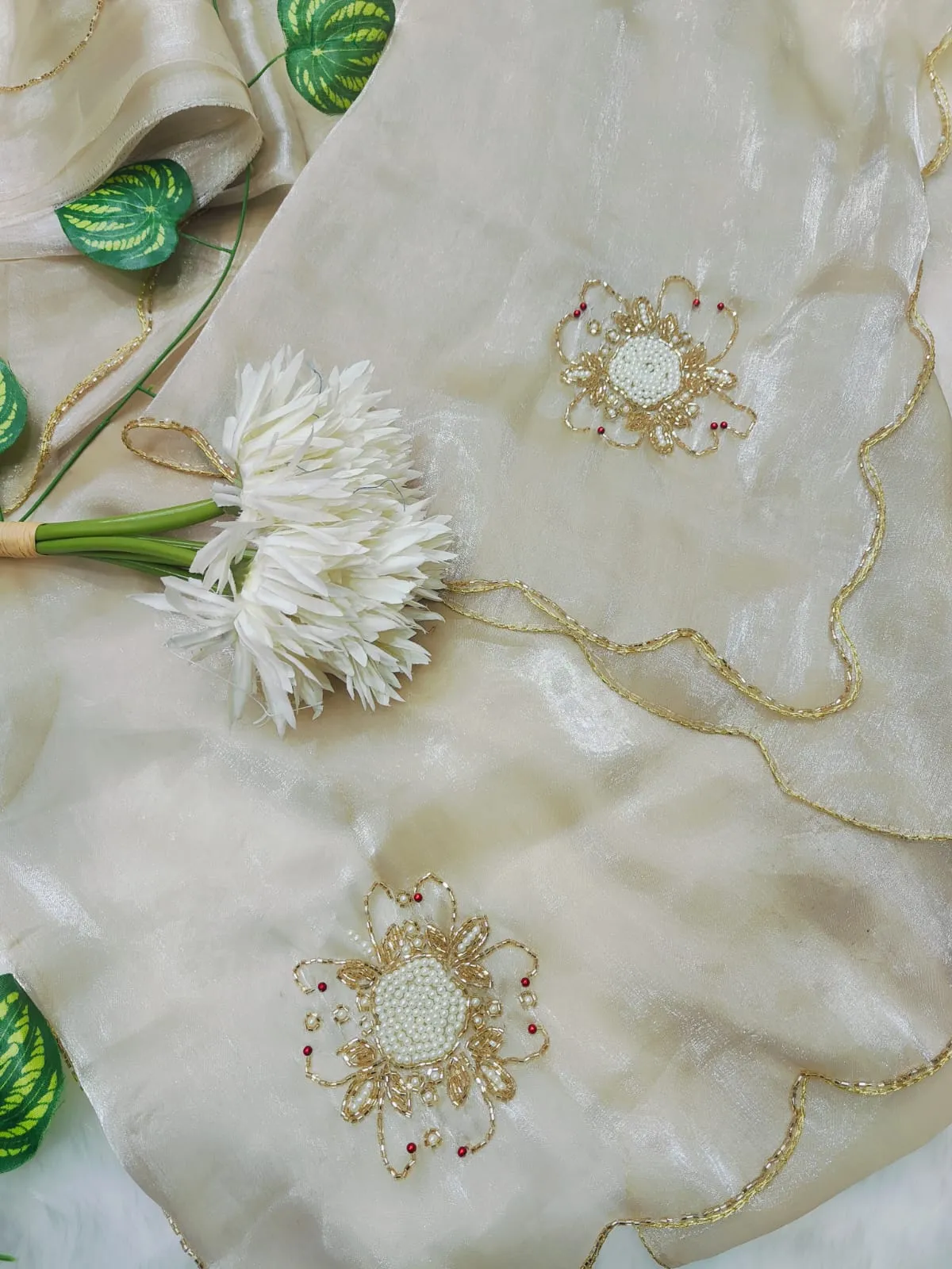 Jimi Chu Cut dana Handwork Saree