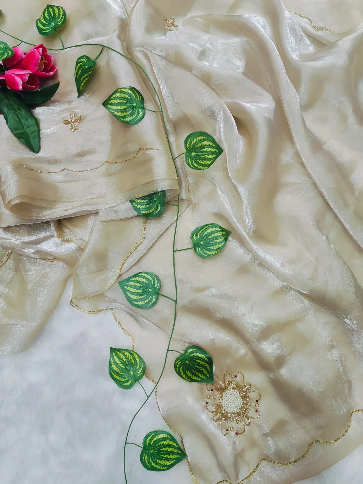 Jimi Chu Cut dana Handwork Saree