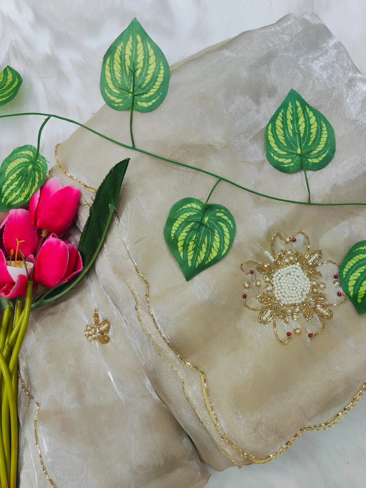 Jimi Chu Cut dana Handwork Saree