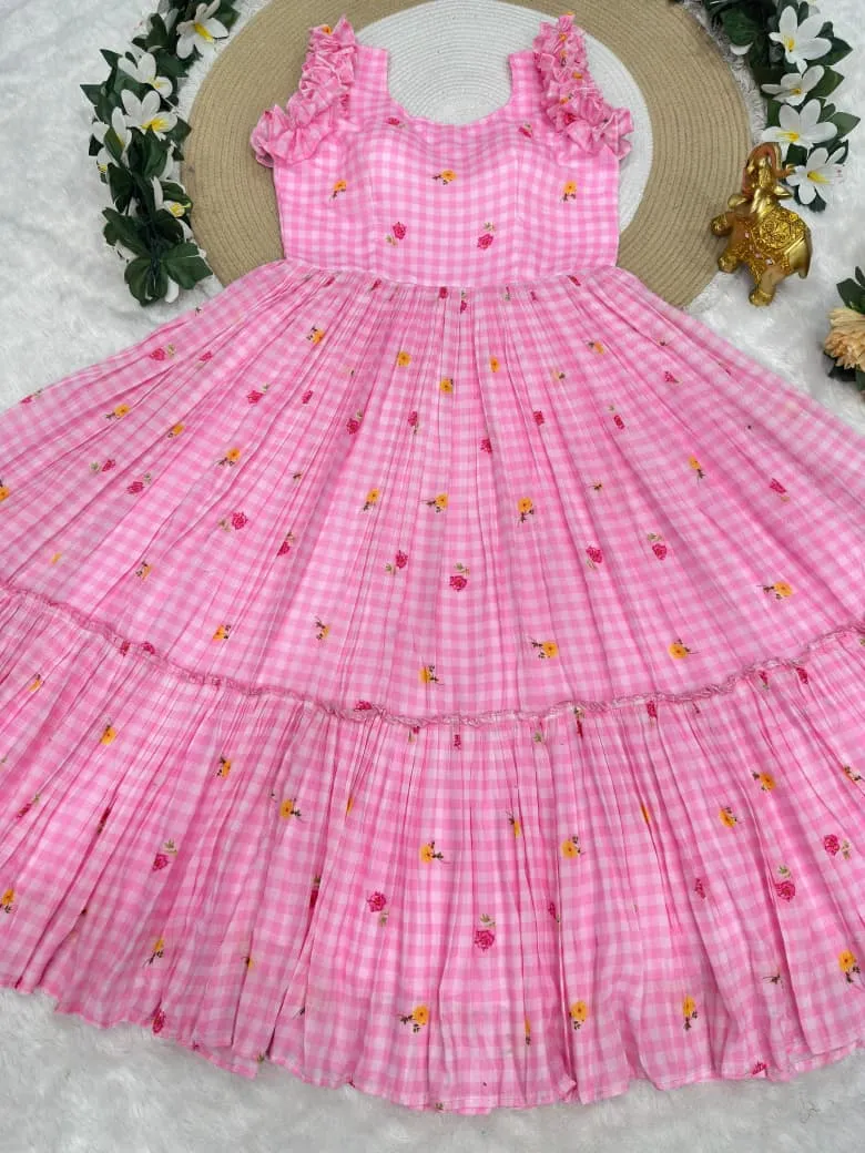 Mother Daughter Combo Midi Frock Designs