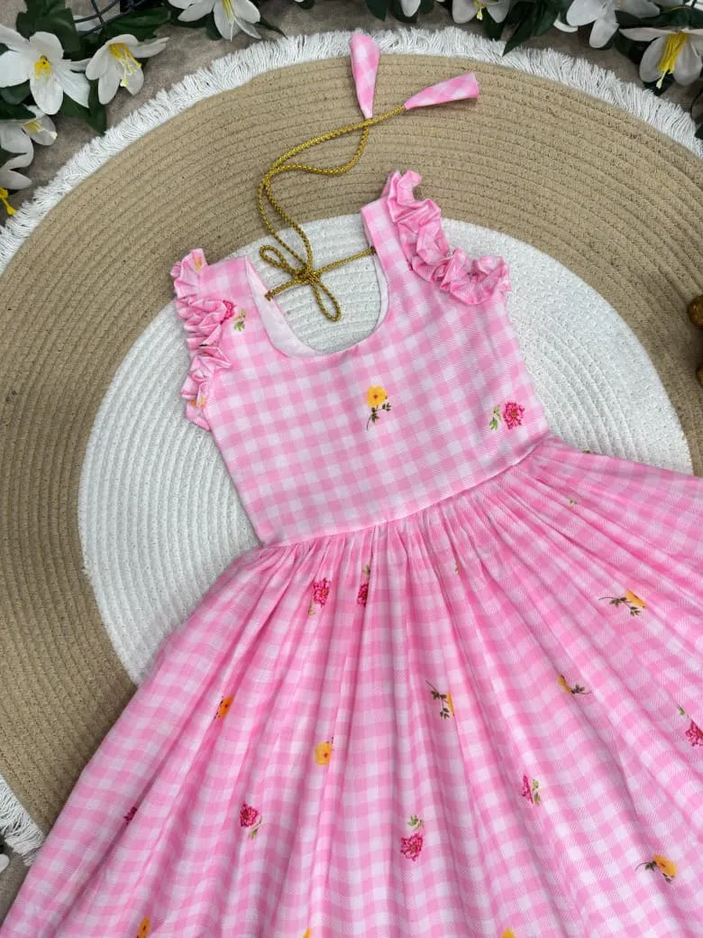 Mother Daughter Combo Midi Frock Designs