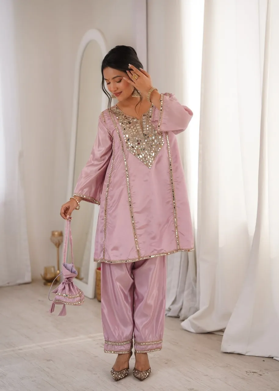 Pink Color Trending Co ord Sets with Batwa