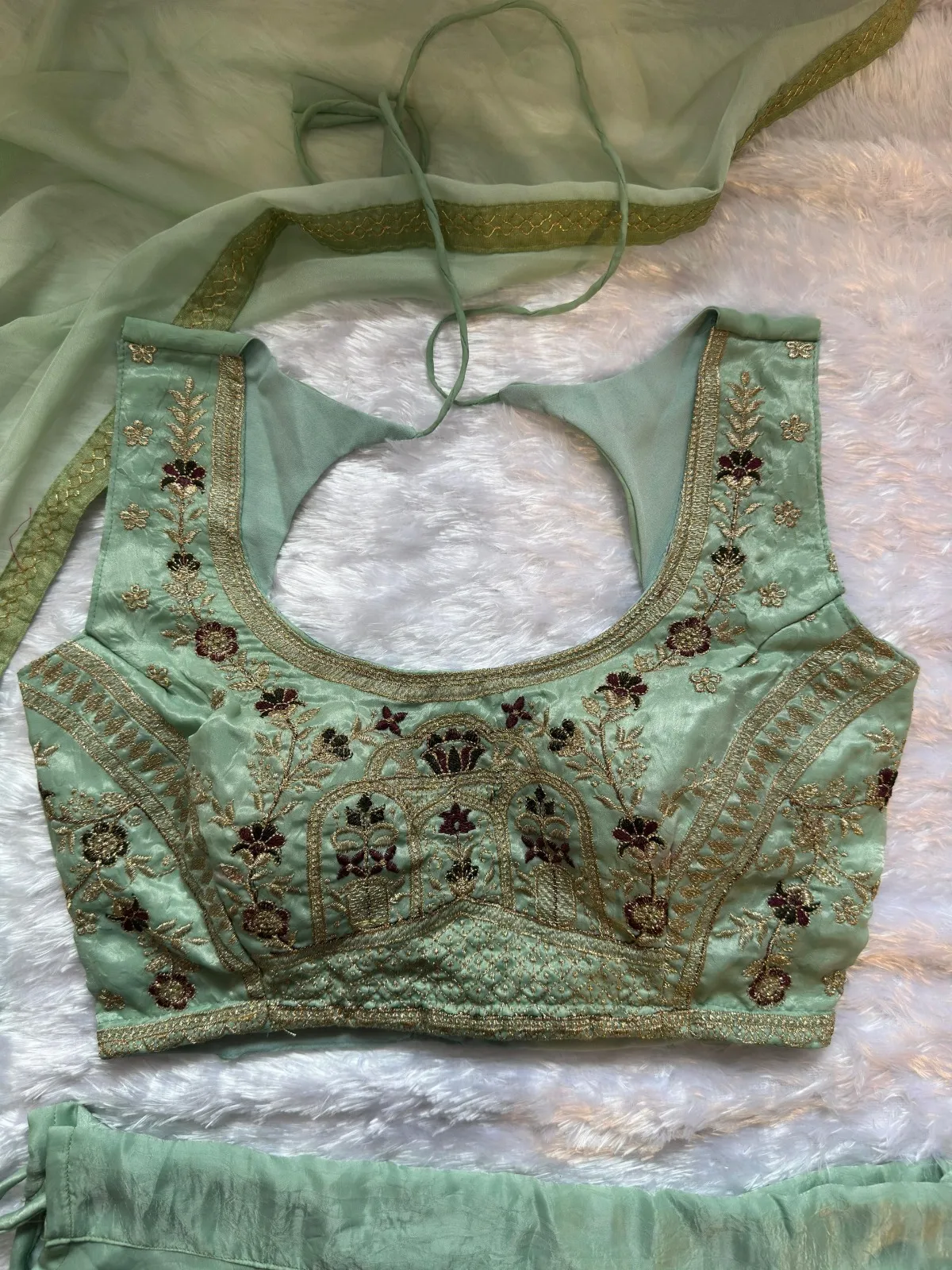 Pista Color Beautiful Embroidery Lehenga Choli
