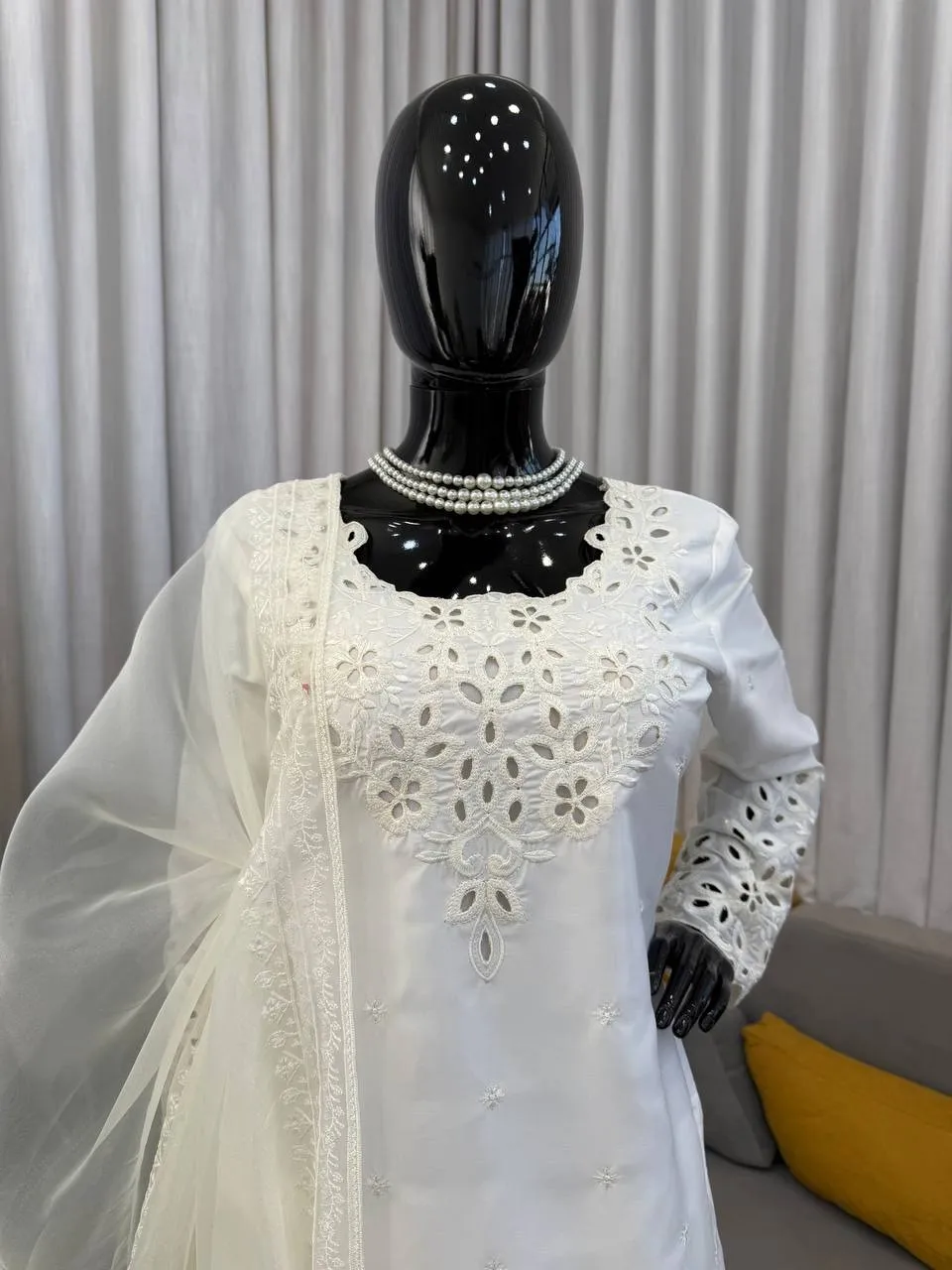Hania Amir White Farsi Suit