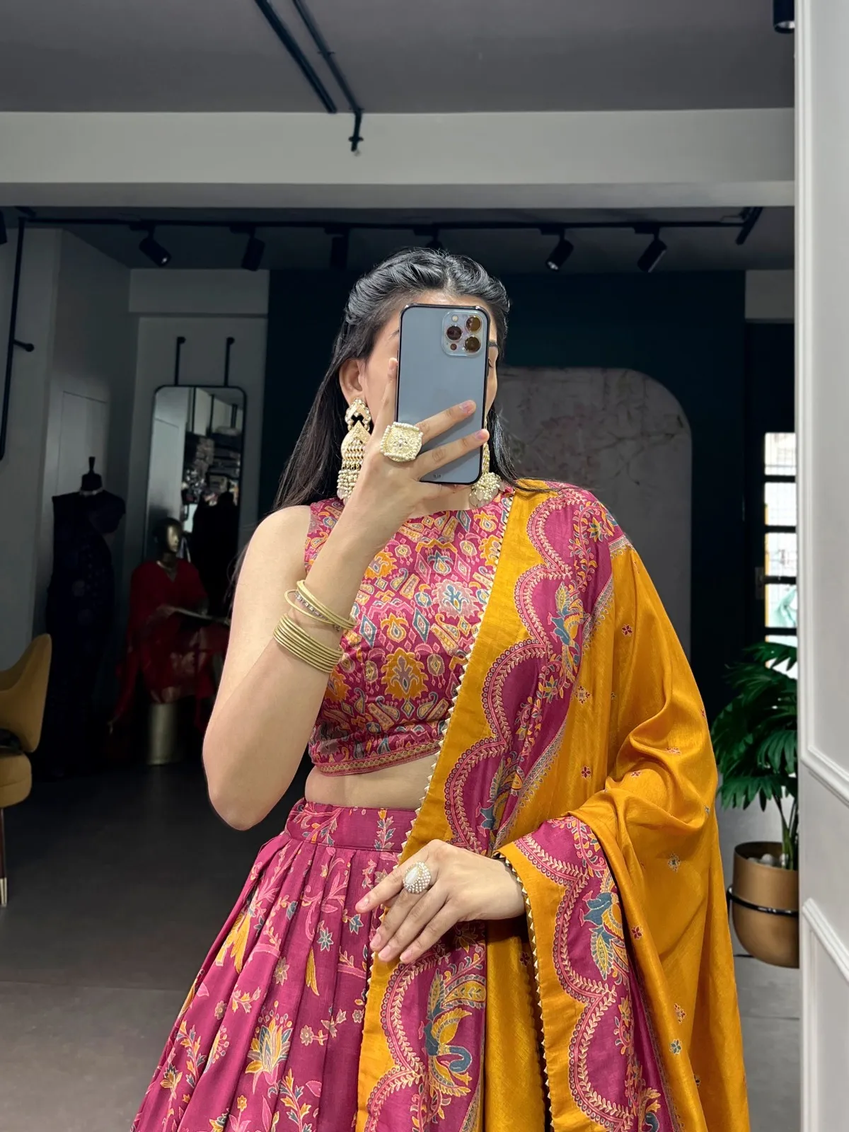 Silk Floral Printed Lehenga Choli