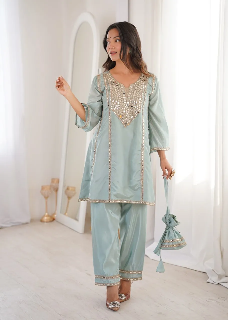 Sky Blue Trending Co ord Sets with Batwa