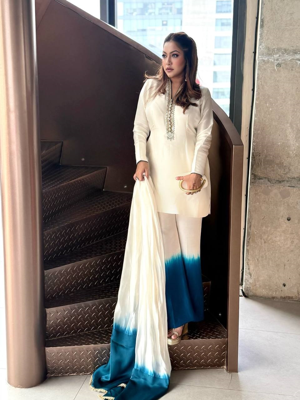 Double Shaded Short Shirt Pakistani Plazzo Dress
