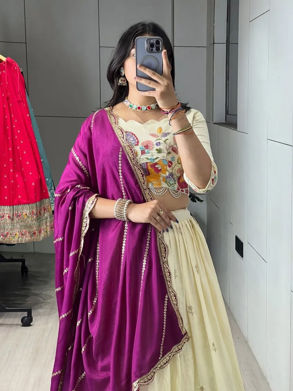 Beads Work Designer Lehenga with Animal Embroidery