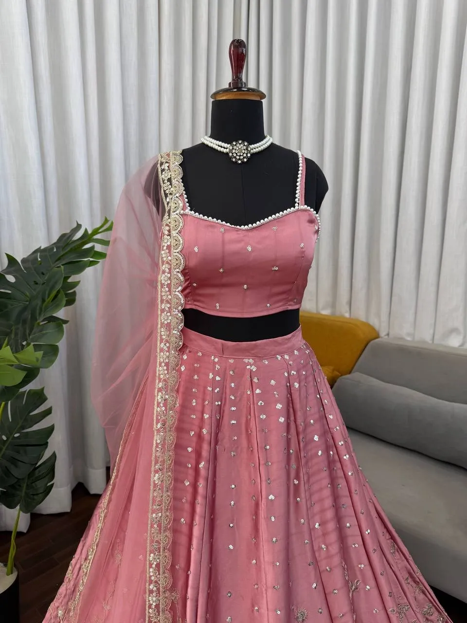 Beautiful Peach Lehenga Choli for Party