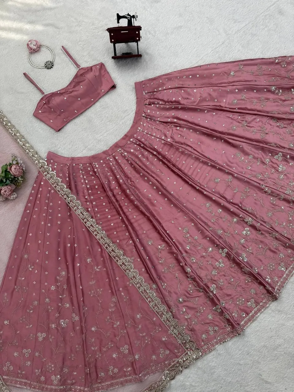 Beautiful Peach Lehenga Choli for Party