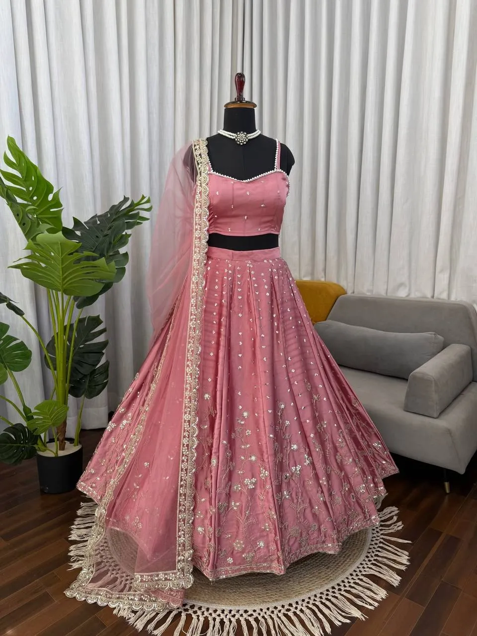 Beautiful Peach Lehenga Choli for Party