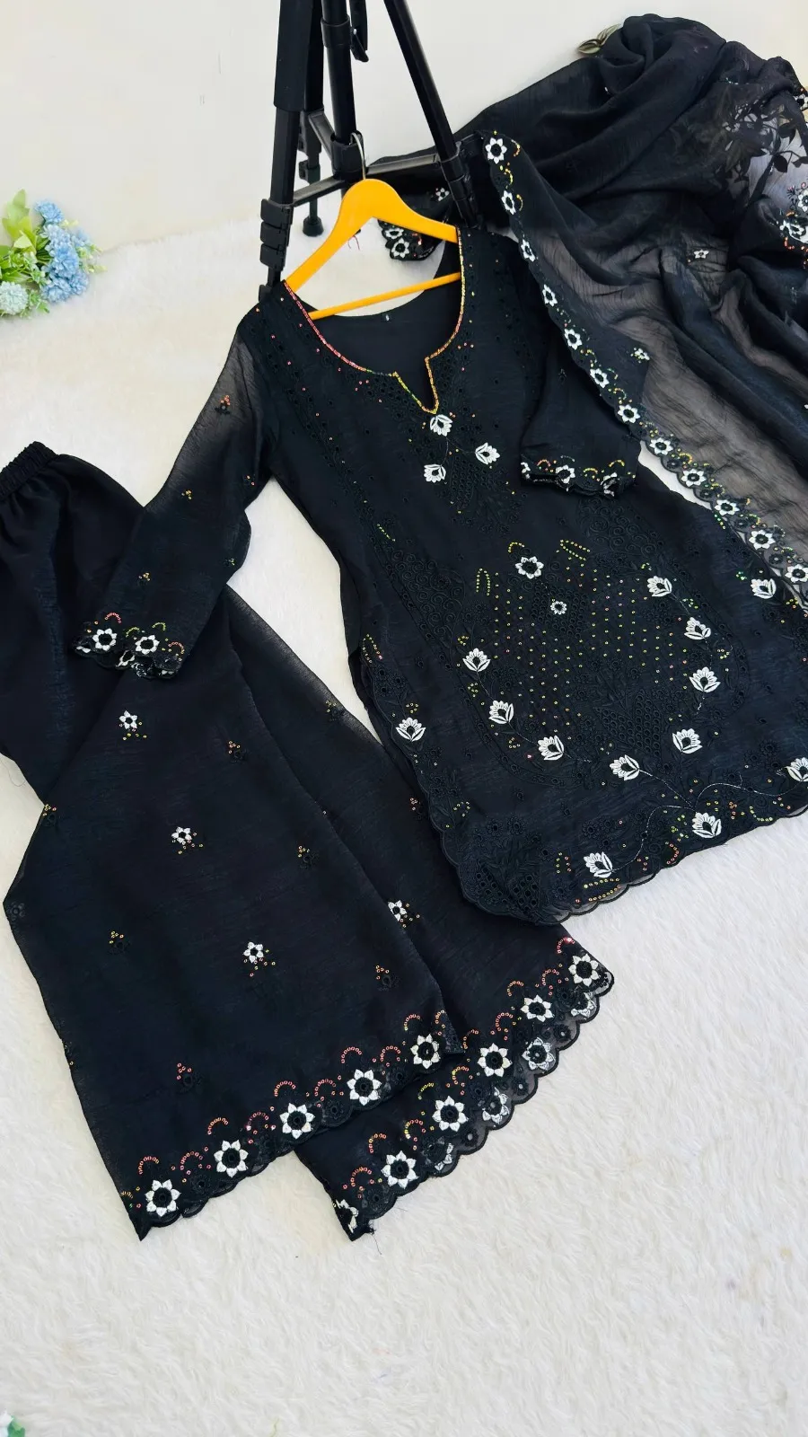 Black Cutwork Pakistani Dress for Wedding