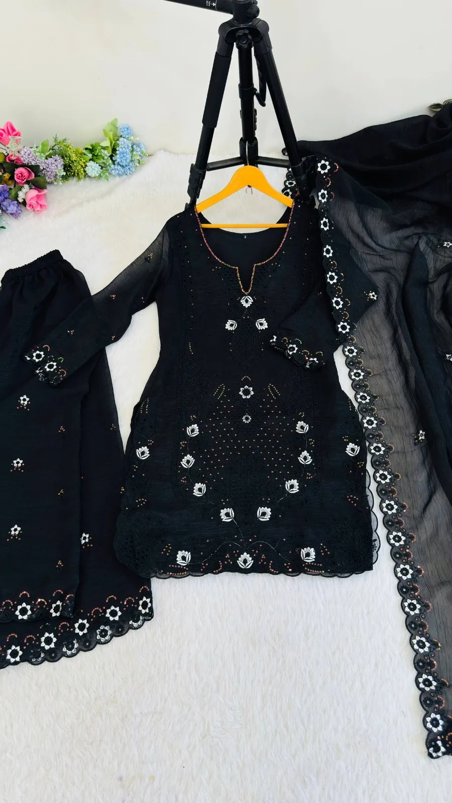 Black Cutwork Pakistani Dress for Wedding