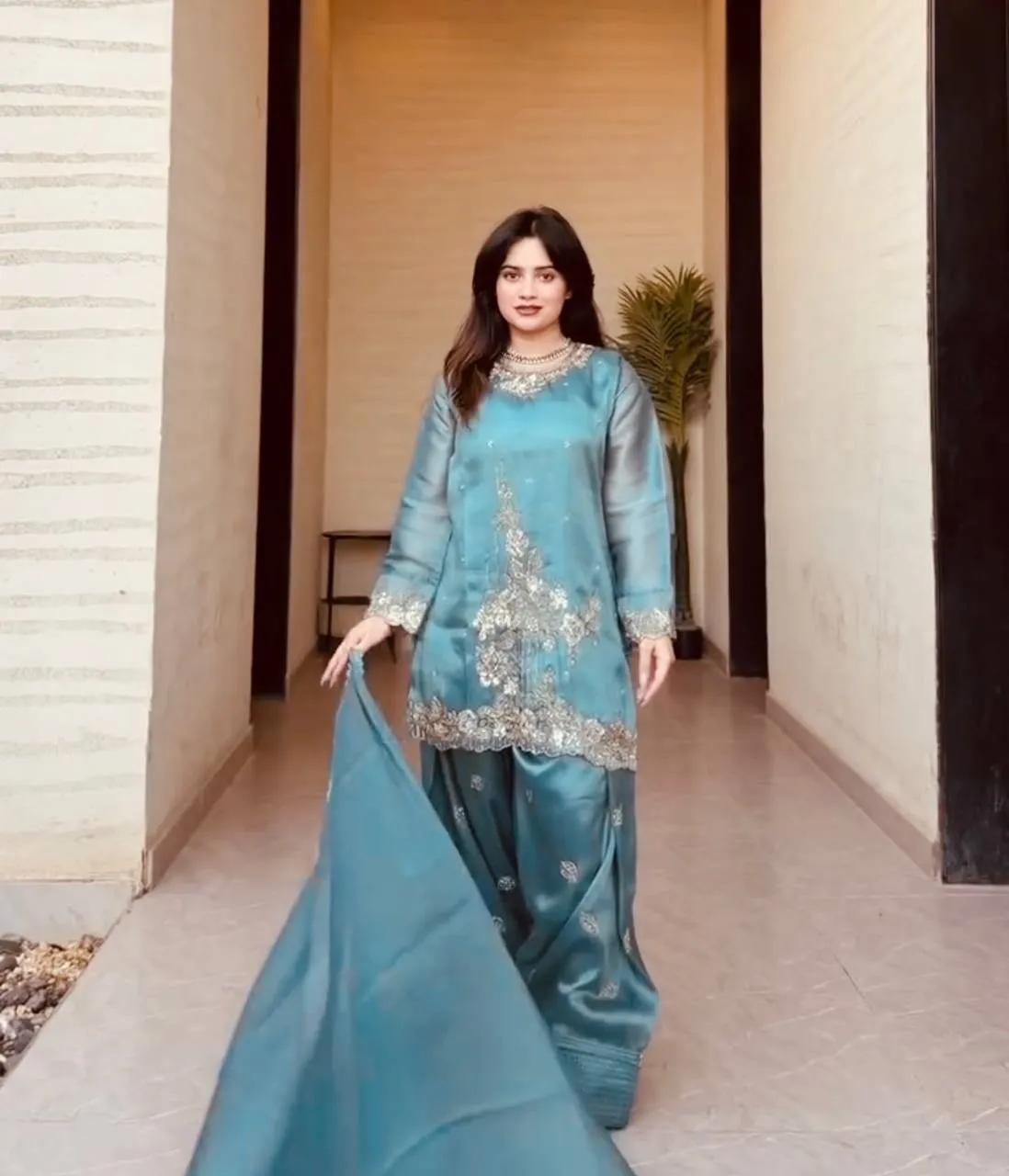 Pakistani Style Embroidery Farsi Salwar Suit