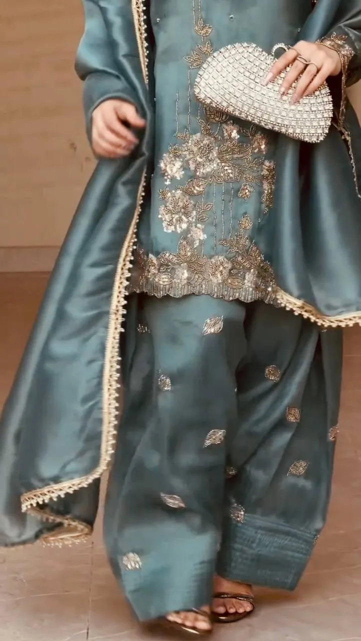 Pakistani Style Embroidery Farsi Salwar Suit