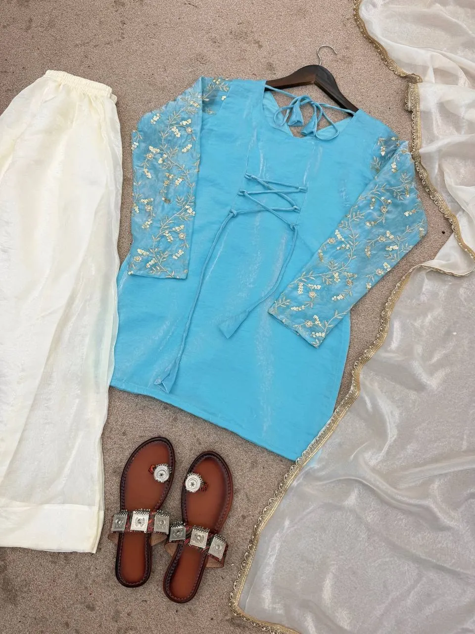 Peacock Embroidery Plazzo Salwar Suit for Wedding