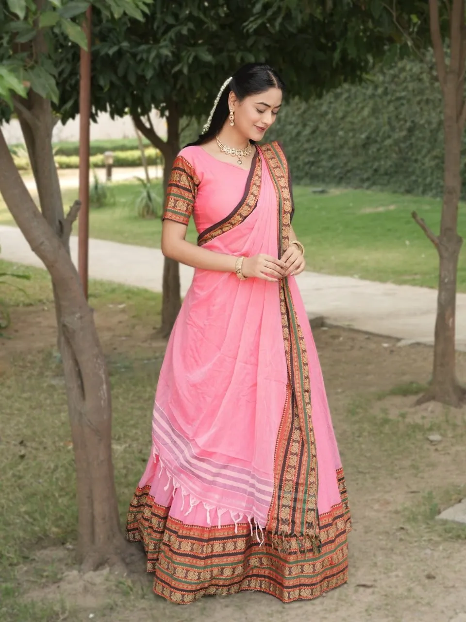 Pink Color Pooja Special Lehenga Choli Under 2500