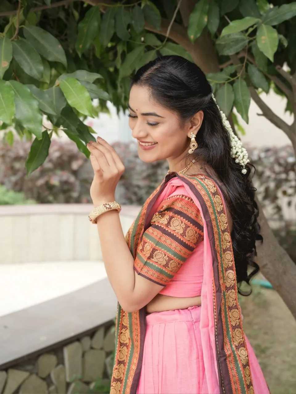 Pink Color Pooja Special Lehenga Choli Under 2500
