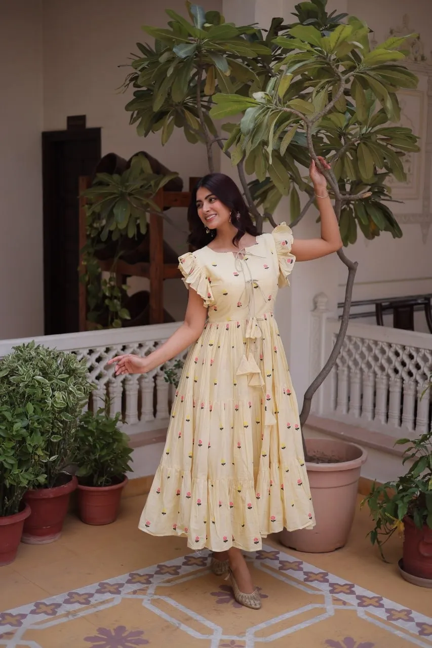Pure Cotton Girls Frock with Embroidery