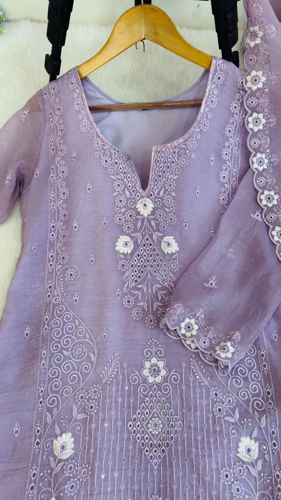 Purple Cutwork Pakistani Dress for Wedding