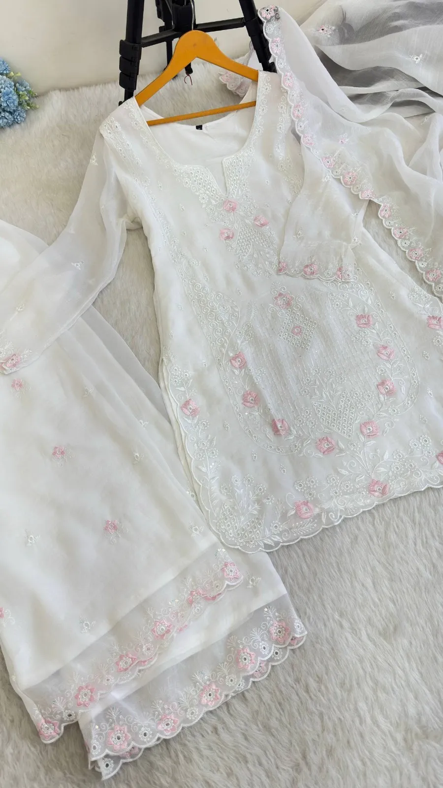 White Cutwork Pakistani Dress for Wedding