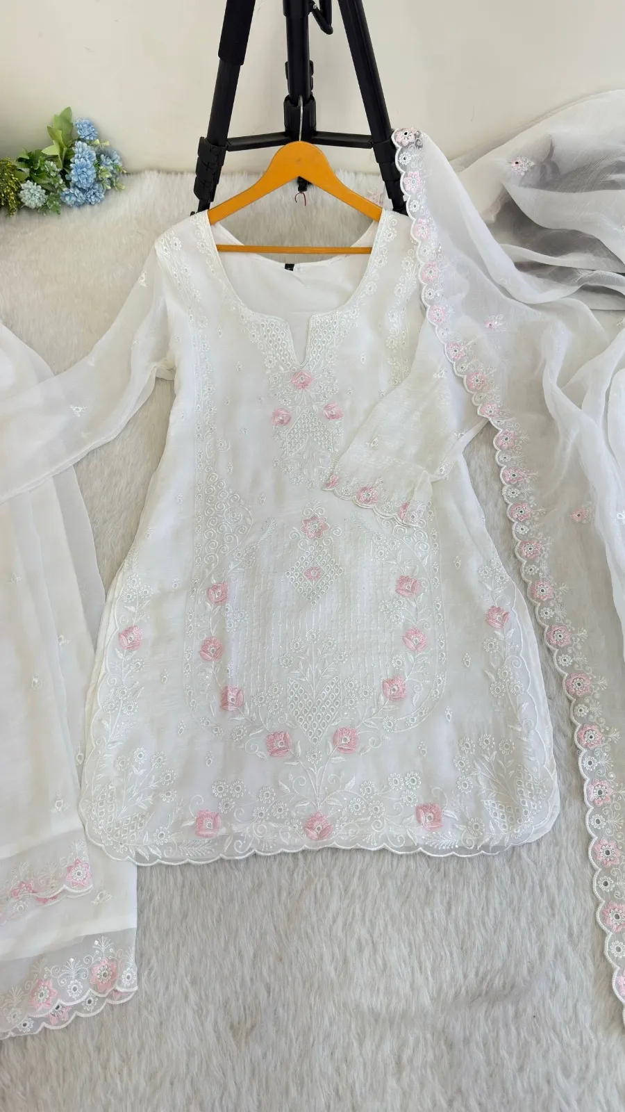 White Cutwork Pakistani Dress for Wedding