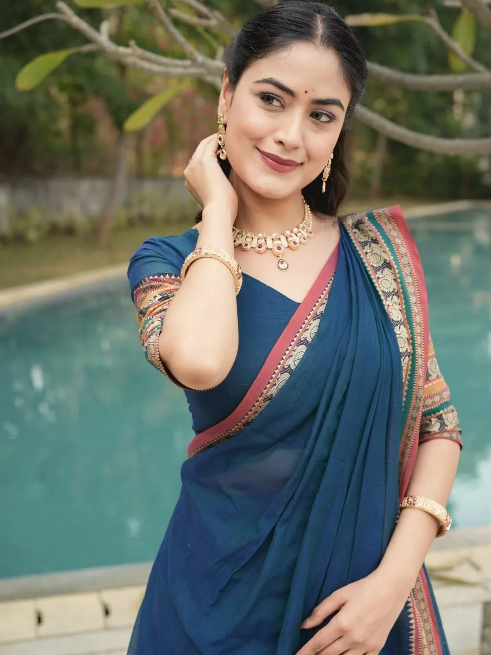 Rama Color Wedding Special Lehenga Choli Under 2500