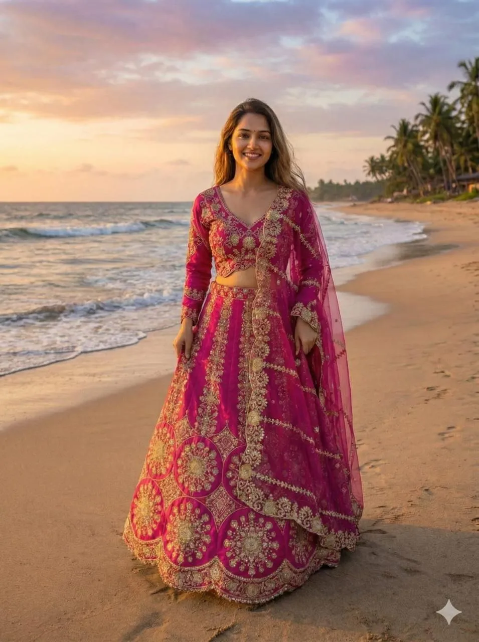 Rani Color Wedding Lehenga Choli