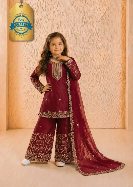 Red Small Kids Readymade Dress