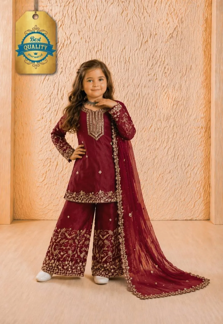Red Small Kids Readymade Dress
