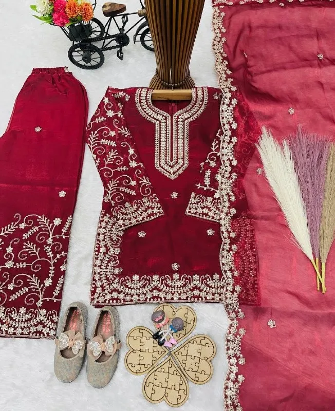 Red Small Kids Readymade Dress