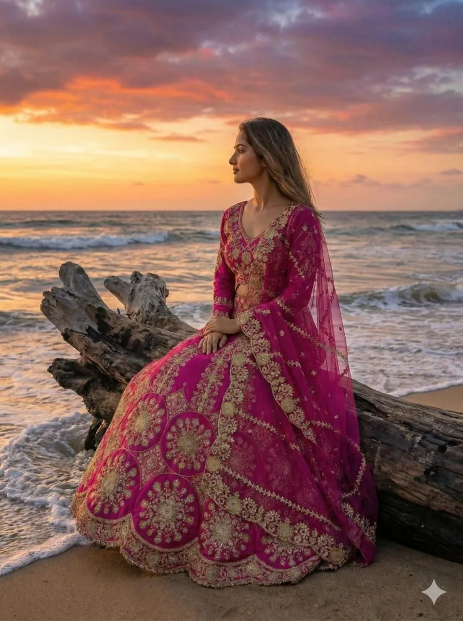 Rani Color Wedding Lehenga Choli