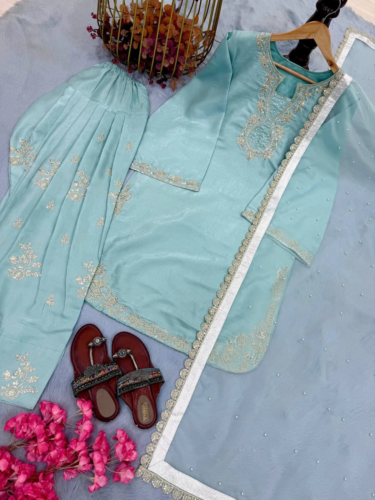 Sky Blue Pakistani Farsi Salwar Suit