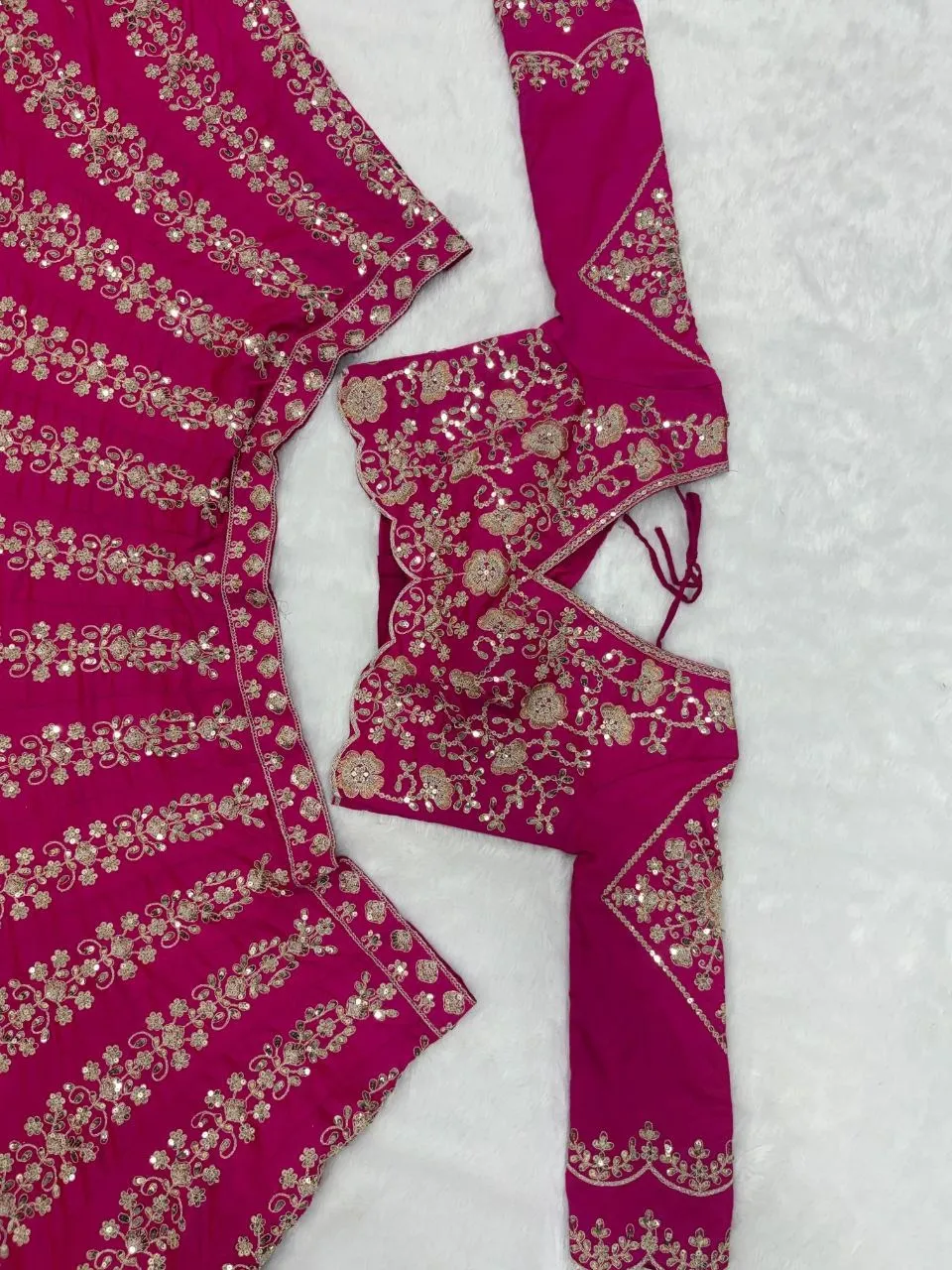 Rani Color Wedding Lehenga Choli