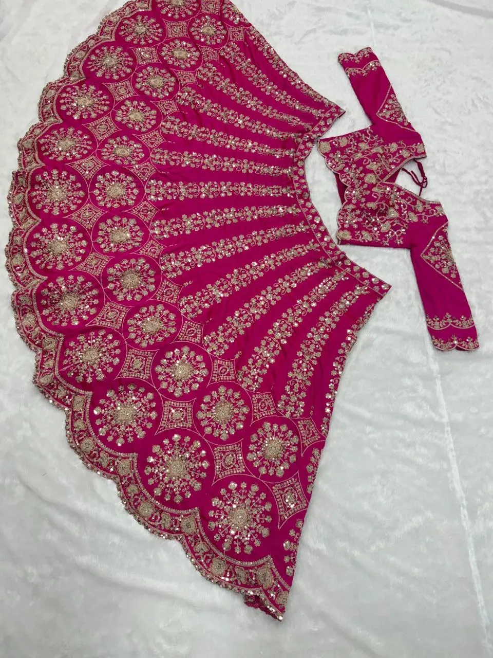 Rani Color Wedding Lehenga Choli