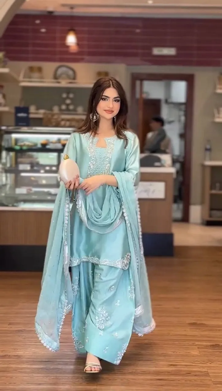 Sky Blue Pakistani Farsi Salwar Suit